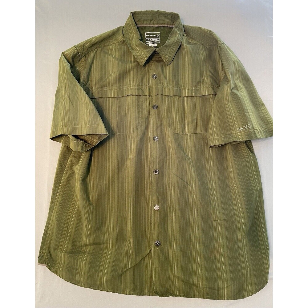Merrell Shirt Men XL Green Opti Wick Ugh 50 Short Sleeve